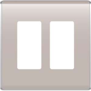  On Q WP5002 TP Studio Double Gang Wall Plate, Taupe