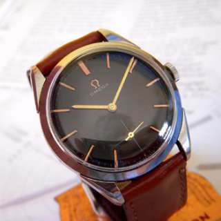 Classic Vintage Swiss Made OMEGA Mens watch 1950s   BLACK DIAL  17 