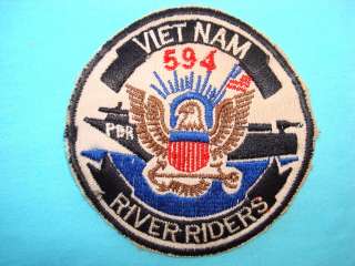 VIETNAM WAR PATCH, US NAVY PBR 594 RIVER RIDERS  