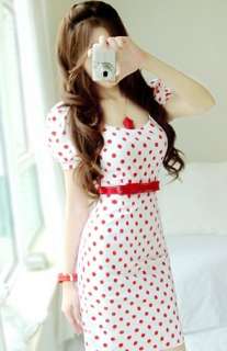 BEST SELLING 2012 NEW ARRIVAL FASHION RED bold dot Purity Ladies DRESS 