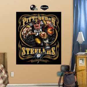 Steamroller Steeler Pittsburgh Steelers Grinding It Out Mural Fathead 