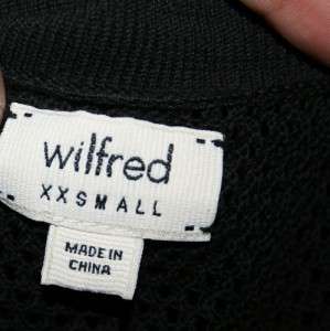Black WILFRED Loose Knit Mesh Botton Front CARDIGAN Sweater ARITZIA XX 