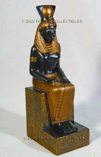 EGYPTIAN QUEEN NEFERTITI SITTING ON THRONE STATUE DECOR  