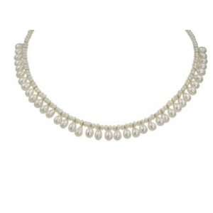   Drilled Pearl & Drop Freshwater Cultured Pearl Necklace. Jewelry