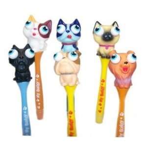  Inkology 184 3 Bug Eyes Pets Ball Point Pens   Case Of 12 