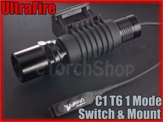 UltraFire C1 Cree XM L T6 LED 1 Mode Flashlight With Mount / Pressure 