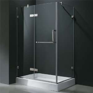   36 x 48 Frameless 3/8 Frosted/Brushed Nickel Shower Enclosure Right