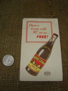   Free Royal Crown Cola Sign  Antique Old Soda Pop Cardboard Signs 6608