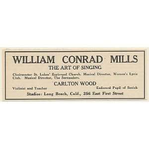  1923 William Conrad Mills Carlton Wood Violinist Teacher 