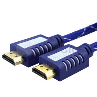   Feet Mesh Blue Gold M/M V1.3 HDMI Cable 7.6m 1080p For HDTV PS3  