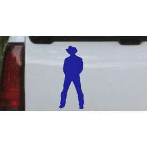 Cowboy Western Car Window Wall Laptop Decal Sticker    Blue 44in X 17 