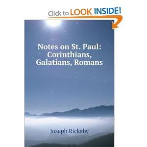   on St. Paul Corinthians, Galatians, Romans Joseph Rickaby Books