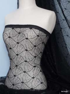 Black Spider Web Net / Lace Fabric Material  
