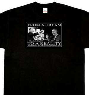 Barack Obama / Dr. King Black T Shirt  