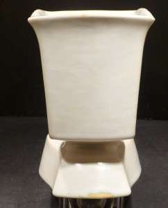 Roseville Silhouette White Double Planter 757 9   MINT  