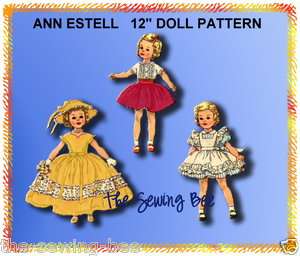 3217 Vintage Doll Pattern Ann Estelle 12 Bitty Shirley  