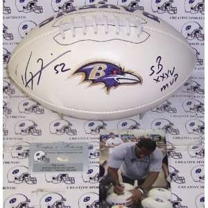  Signed Ray Lewis Ball   Logo   Autographed Footballs 