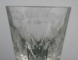 Large Edinburgh Crystal Thistle Commemorative Goblet Glass  