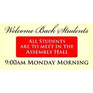  3x6 Vinyl Banner   Welcome Back Students 