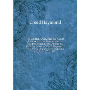  . March 17Th and 26Th and April 7Th, 1888 . Creed Haymond Books