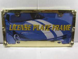 BALL METAL LICENSE PLATE FRAME GOLD EIGHT POOL L422  