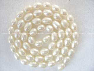 wholesale 5 strands 7*5mm white rice freshwater pearl b  