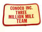 Vintage CONOCO Gas Oil Patch THREE MILLION MILE TEAM   