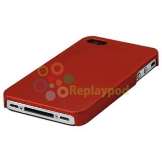 Red Hard Case+White Hole Rear Skin Cover for Apple iPhone 4 4G 4GS 4S 