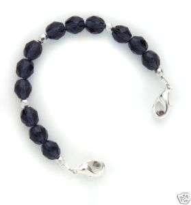 Medical Alert ID Navy Crystal Replacement Bracelet  