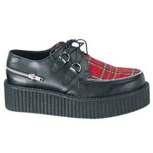  Mens Leather Shoes with Plaid Tops & Zipper Accents 