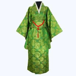   Tone® Geisha Yukata Satin Kimono Robe Green One Size