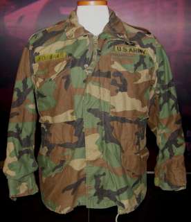 Army 82nd Airborne Camo Woodland Field Jacket Coat  