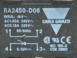 CARLO GAVAZZI RA2450 D06 50 AMP SOLID STATE RELAYS NEW  