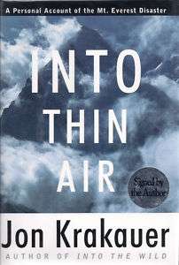 Into Thin Air Jon Krakauer SIGNED Mt. Everest Book  
