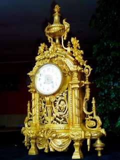XXXL GREAT ANTIQUE FRENCH BRONZE PALACE CLOCK LOUIS XVI c.1880  