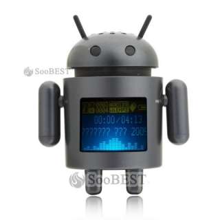 Mini USB Android Robot TF Card LCD Screen Stereo Speaker For iPod 