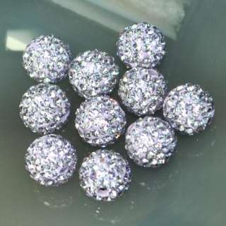 8mm Round Ball Pave Crystal Rhinestone Loose Spacer Beads Jewelry DIY 
