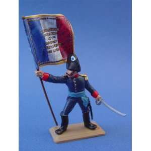   Officer with Flag, Hand Painted 54mm Toy Soldiers and Playset Figures