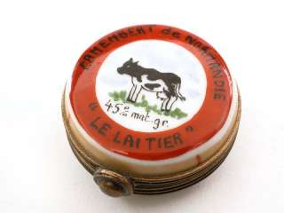   LIMOGES Pill Trinket Box—Camembert Cheese Wheel—Hand Painted