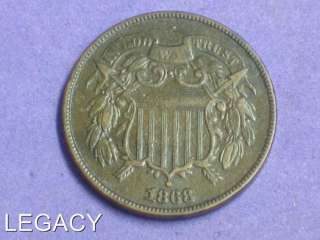 1868 U.S. 2 ¢ CENT PIECE HIGHER GRADE 143 YEARS OLD(YS  