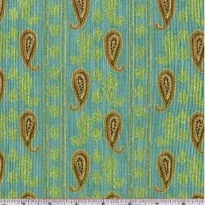   Touch Gold Paisley Teal Fabric By The Yard Arts, Crafts & Sewing