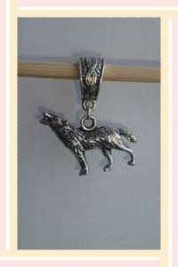 TWILIGHT WOLF Dangle ~ Fits European Chain / Bracelet  