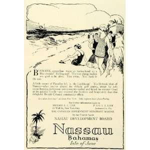 1923 Ad Nassau Bahamas Tourism Bureau Tropical Vacation 