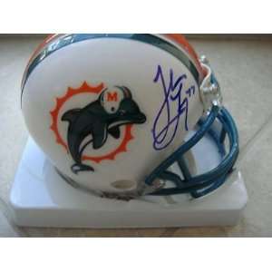   Miami Dolphins Signed Mini Helmet W/coa   Autographed NFL Mini Helmets