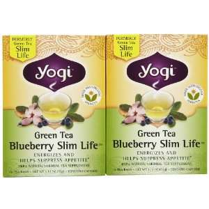 Yogi Tea Green Tea Blueberry Slim Life, Herbal Supplement, Tea Bags 