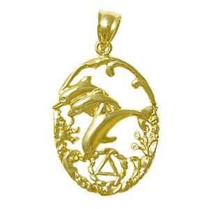 Alcoholics Anonymous Symbol Pendant #913 5, 3/4 Wide and 1 1/4 Tall 