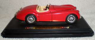 Vintage Model Cars Jaguar XK 120 Roadster 1948 Burago Metal Red Kit 