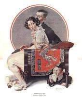 Norman Rockwell Courting Couple Print SNEEZING SPY  