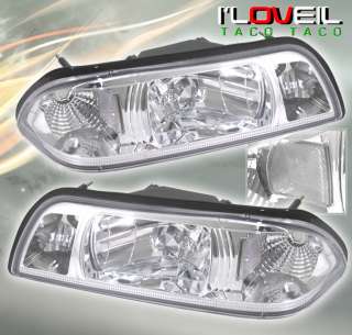 87 93 FORD MUSTANG 1PC CHROME CLEAR CRYSTAL HEADLIGHTS  