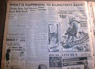 1951 African American newspaper w DUKE ELLINGTON JAZZ BAND banner 